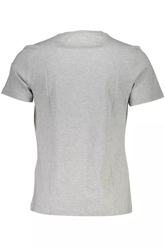 Elegant Gray Cotton Tee with Signature Print