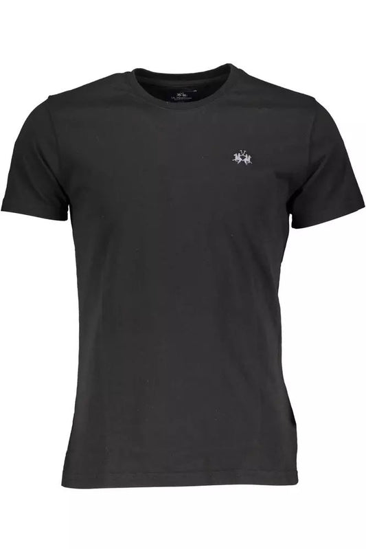 Elegant Embroidered Black Cotton Tee