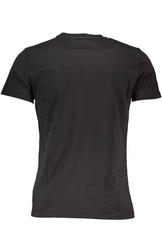 Elegant Embroidered Black Cotton Tee