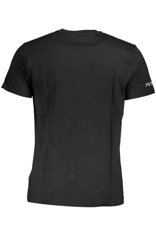 Elegant Black Cotton Tee with Iconic Print