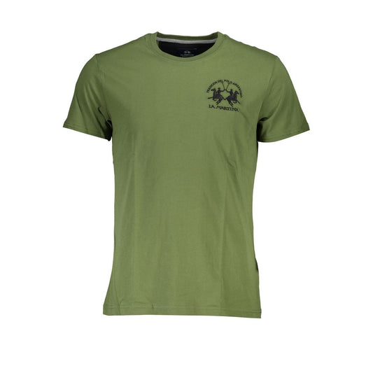 Elegant Green Crew Neck Cotton Tee