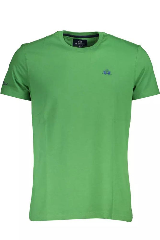 Emerald Elegance Cotton Tee with Exquisite Detailing