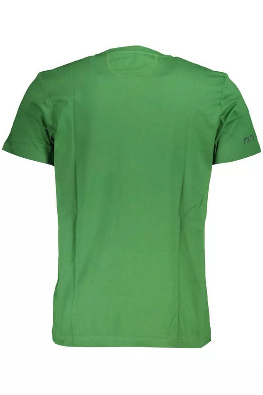 Elegant Green Cotton Tee with Iconic Print