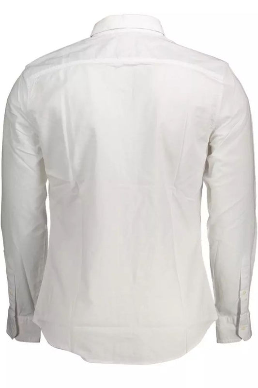 Elegant White Slim-Fit Button-Down Shirt