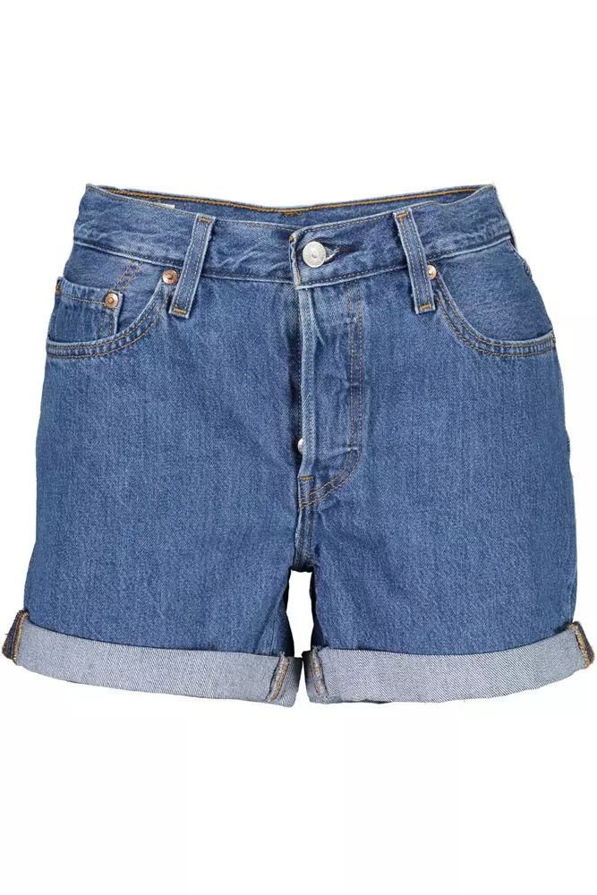 Chic Blue Cotton Denim Shorts