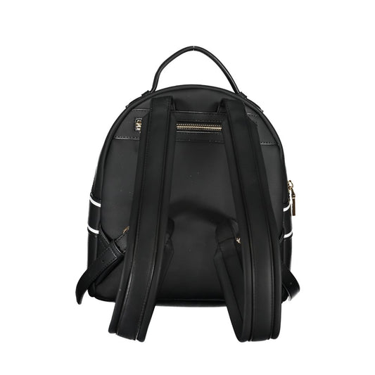 Chic Black Designer Backpack with Print Detail