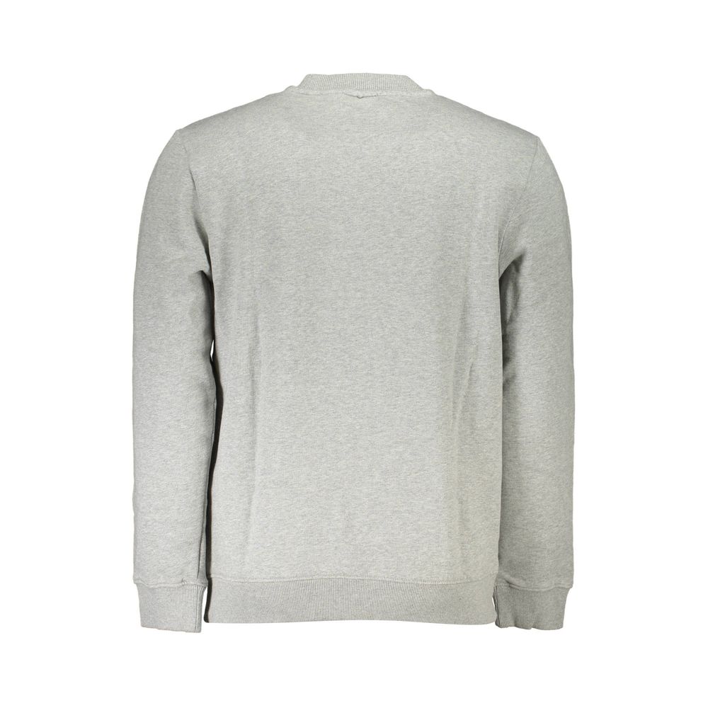 Chic Gray Crew Neck Fleece Sweatshirt