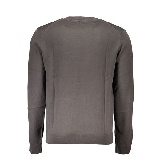 Classic Gray Crew Neck Cotton Sweater