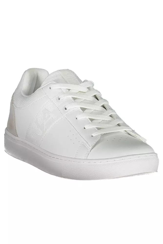 Elegant White Lace-Up Sports Sneakers