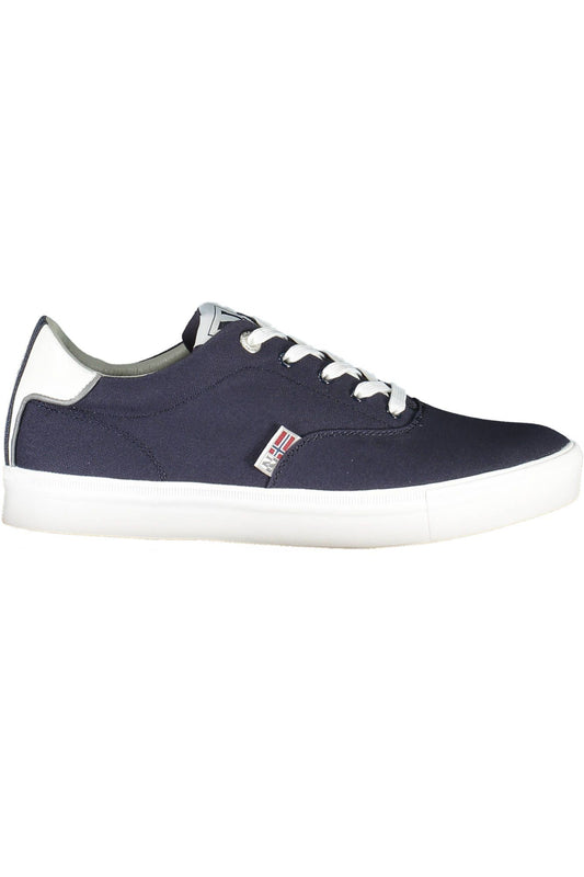 Sleek Blue Lace-Up Sports Sneakers