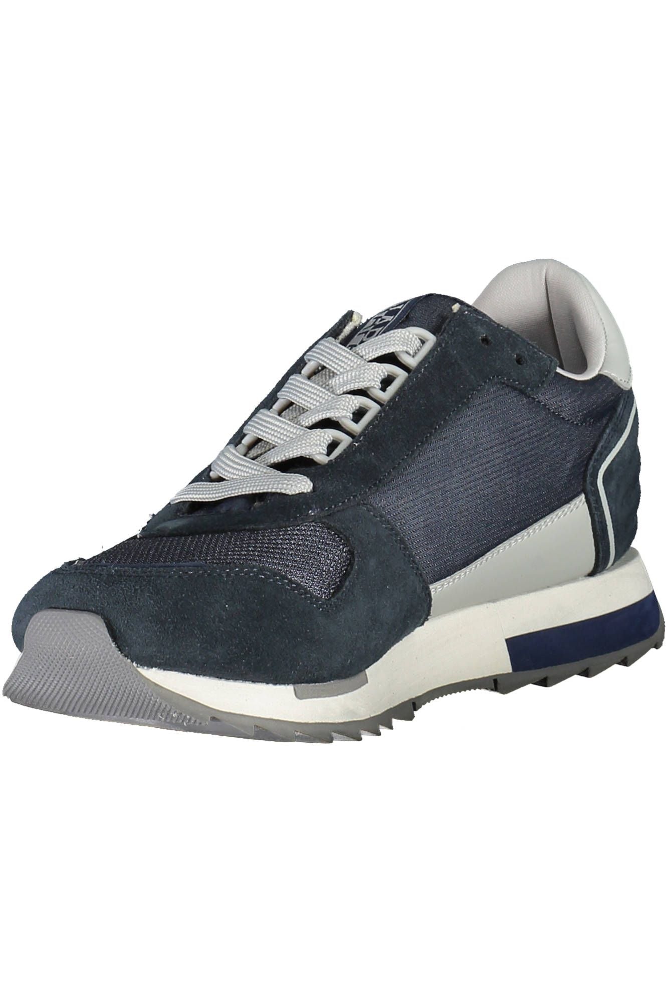 Sporty Blue Lace-Up Sneakers with Logo Detail