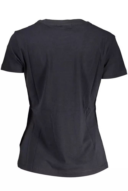 Chic Short-Sleeved Black Cotton Tee