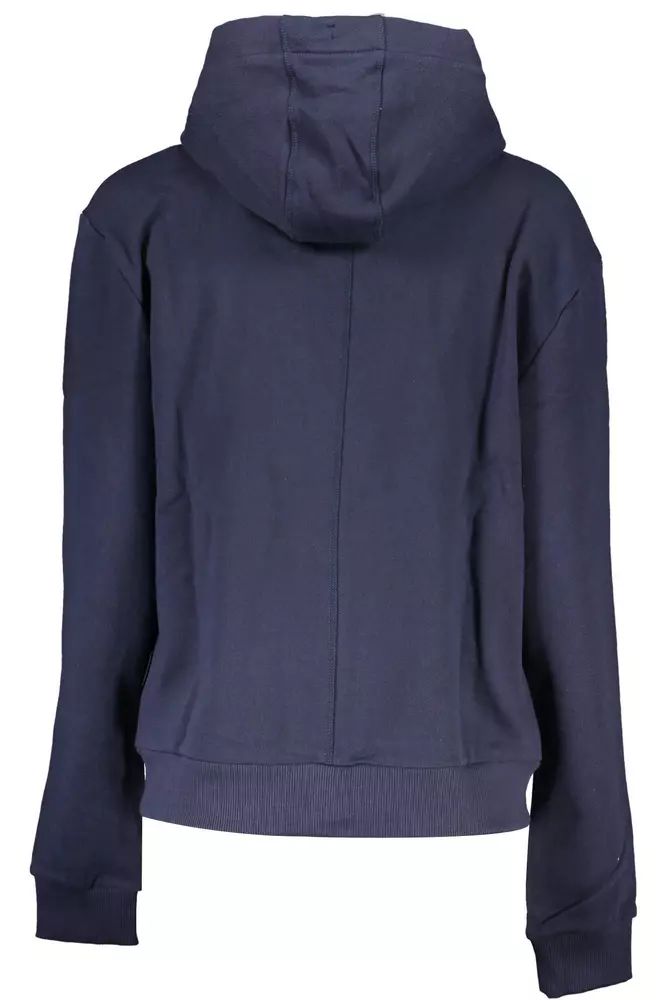 Chic Blue Cotton Hooded Sweatshirt