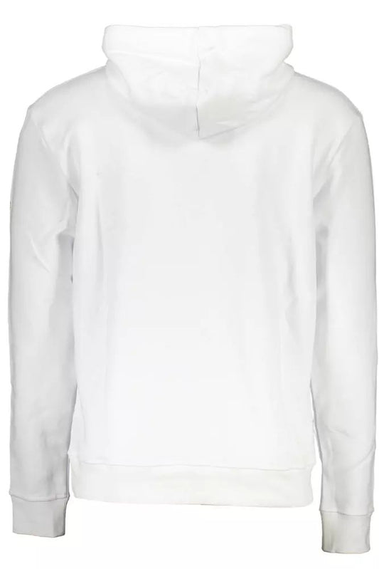 Chic White Hooded Sweatshirt with Central Pocket