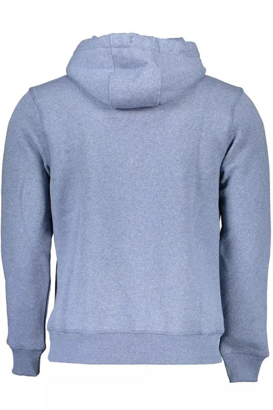 Blue Hooded Sweatshirt with Central Pocket