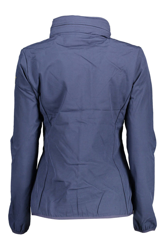 Chic Blue Sportswear Jacket with Removable Hood