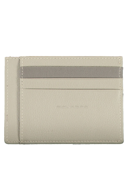 Sleek Gray Leather RFID Card Holder