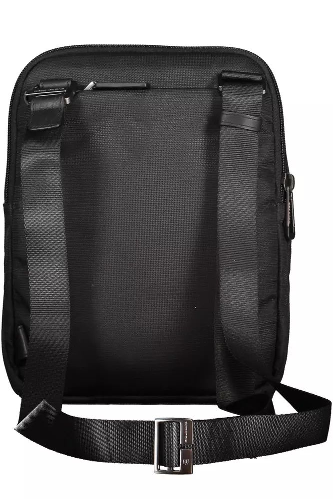 Sleek Black Recycled Material Shoulder Bag