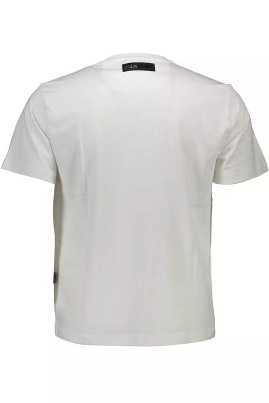 Pristine White Crew Neck Logo Tee