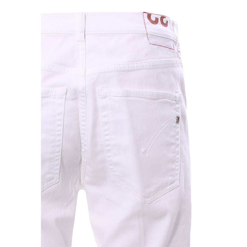 Chic White Stretch Cotton Bermuda Shorts