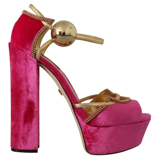 Velvet Crystal-Embellished Heeled Sandals