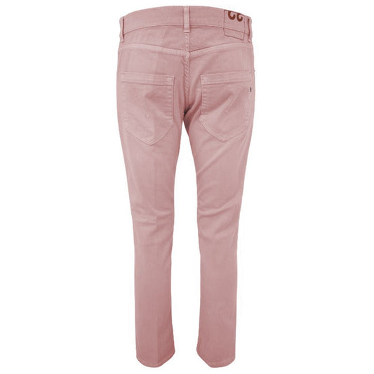 Chic Pink Stretch Cotton Trousers