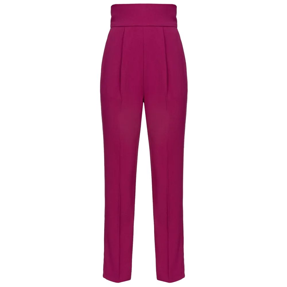 High-Waisted Straight-Leg Crêpe Trousers