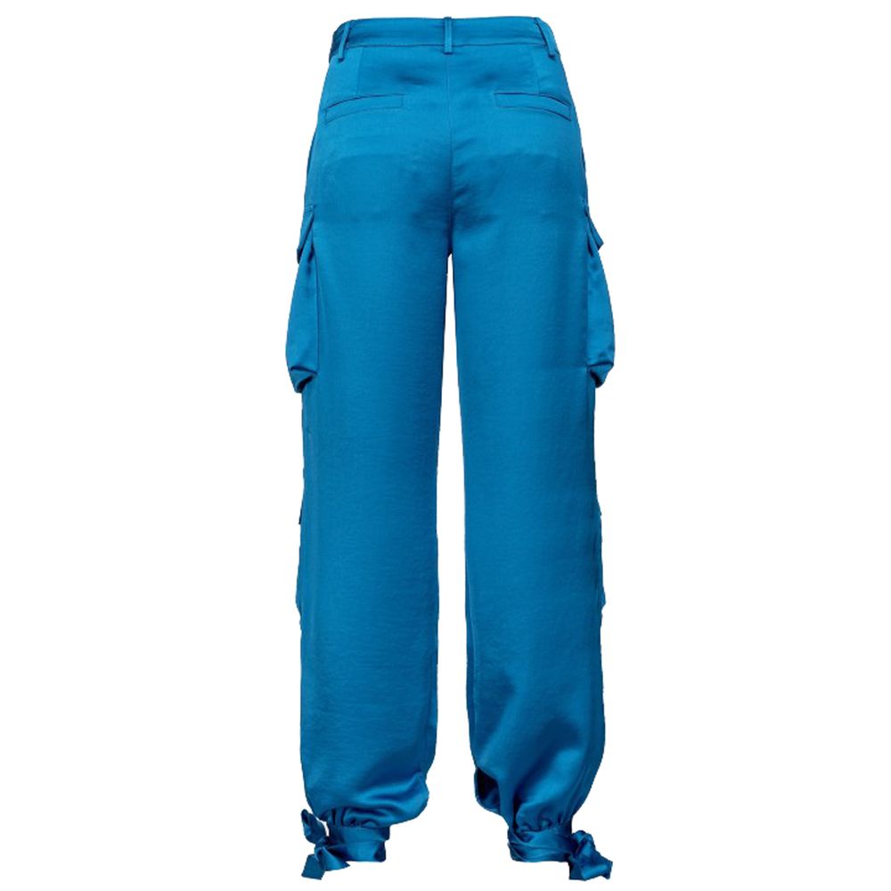 Elegant Light Blue Satin Trousers