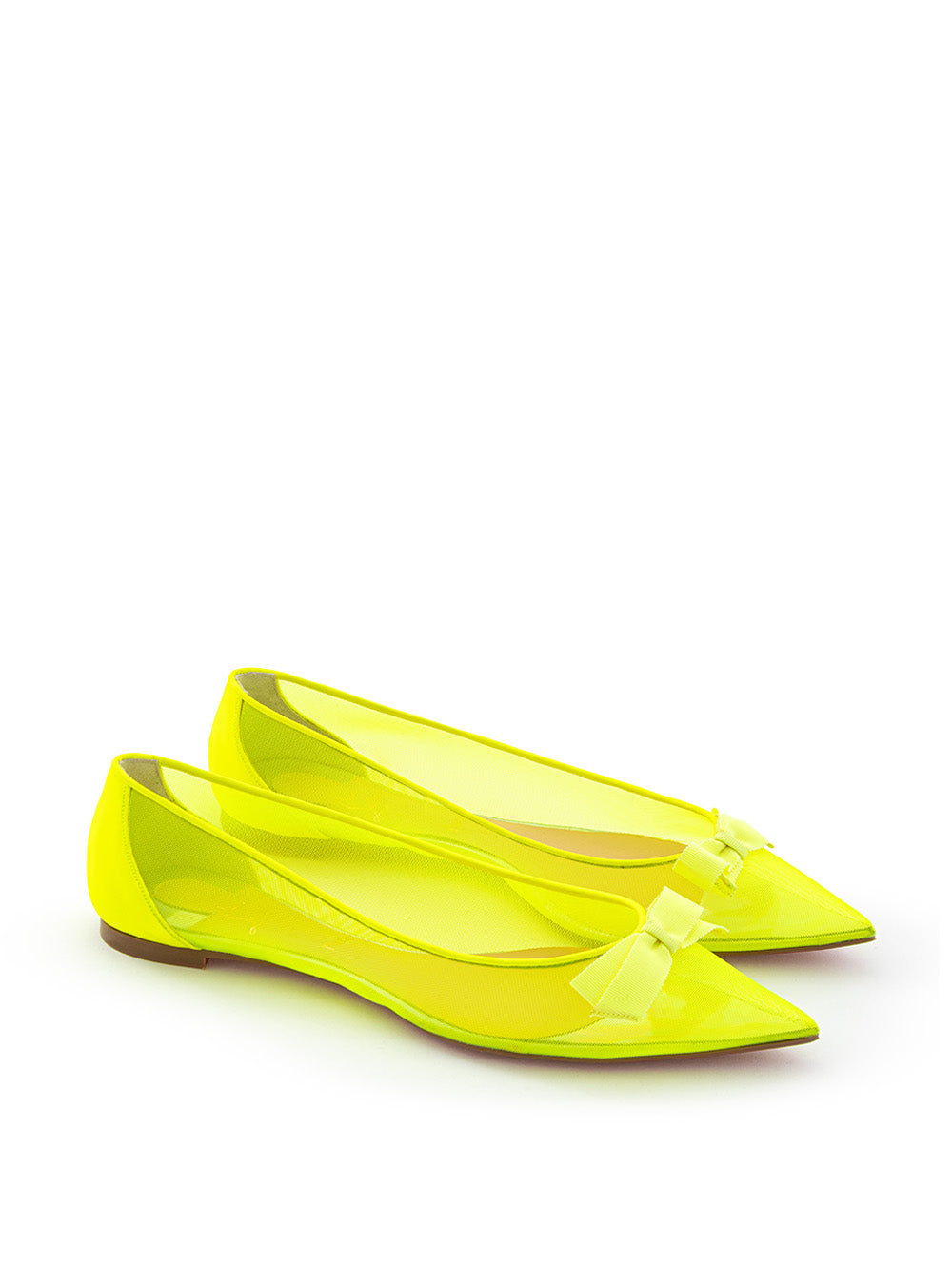 Vibrant Fluo Mesh Pointed Ballerinas