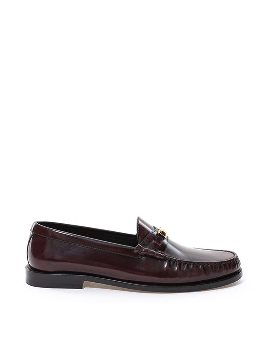 Elegant Brown Leather Triomphe Loafers