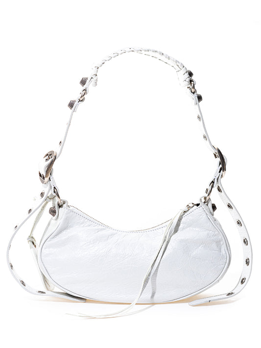 Chic White Leather Shoulder Bag