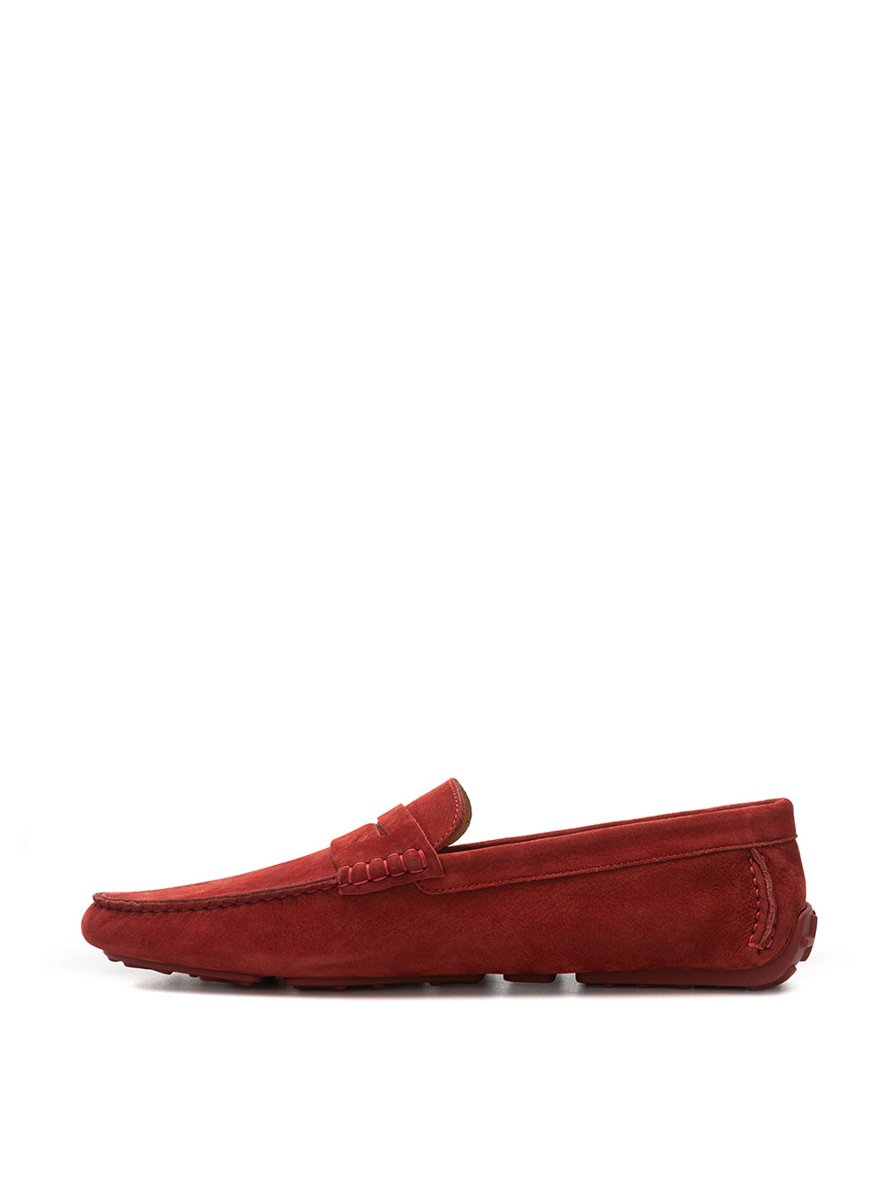 Elegant Bordeaux Suede Penny Loafers