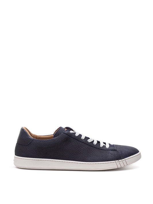 Elegant Blue Leather Lace-Up Sneakers