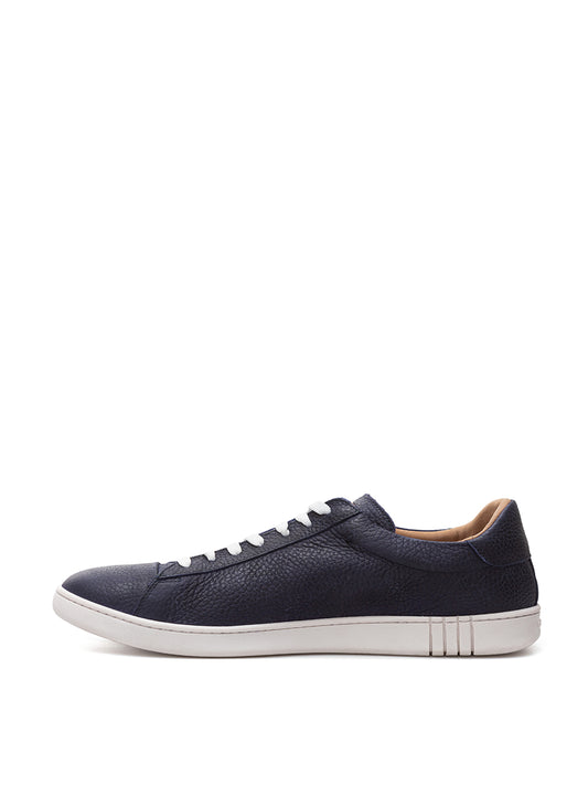 Elegant Blue Leather Lace-Up Sneakers