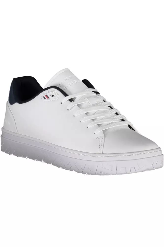 Eco-Conscious White Sneakers with Logo Detail