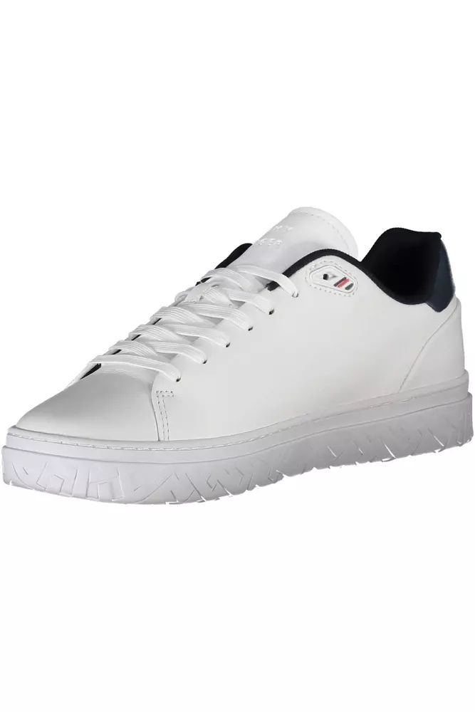 Eco-Conscious White Sneakers with Logo Detail