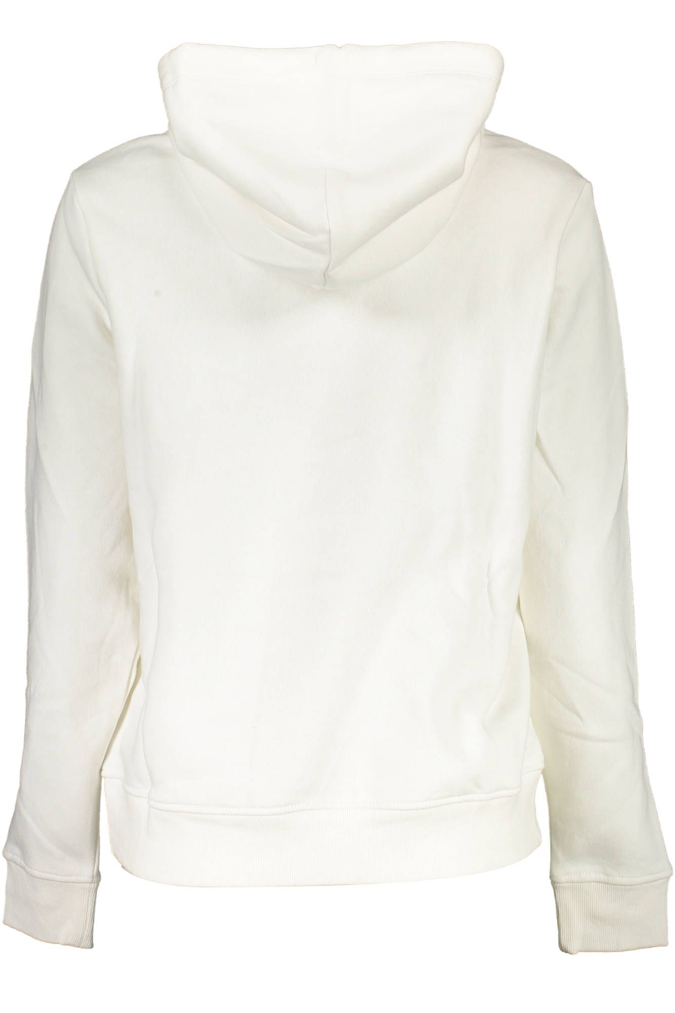 Chic White Hooded Sweatshirt with Central Pocket