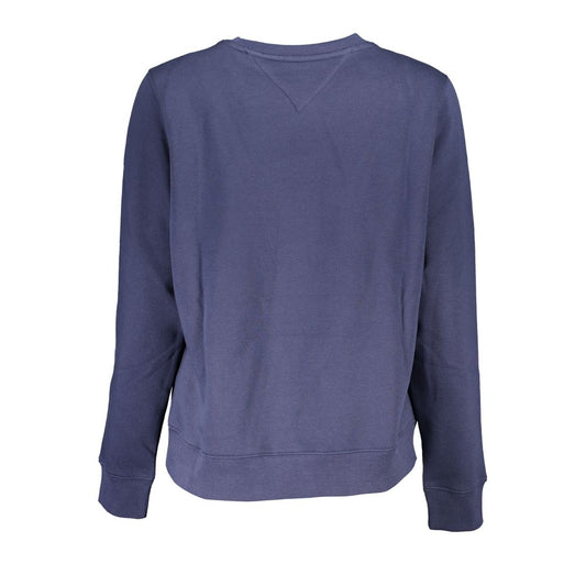 Chic Crew Neck Fleece Sweatshirt in Blue