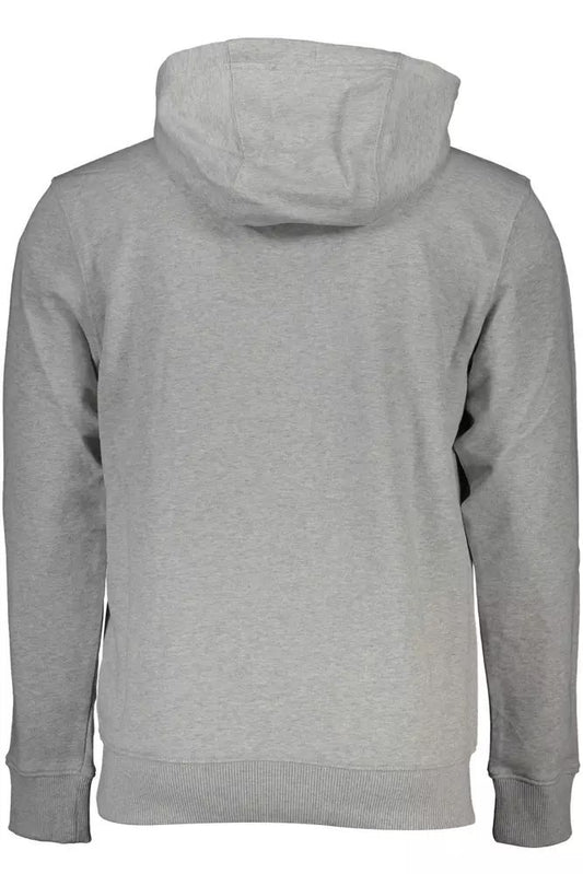 Chic Gray Hooded Cotton Sweatshirt