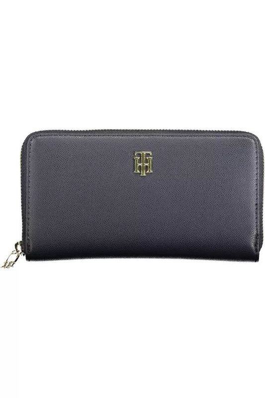 Elegant Blue Polyethylene Wallet with Logo Detail