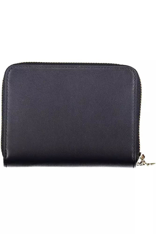 Elegant Blue Polyethylene Wallet with Coin Purse