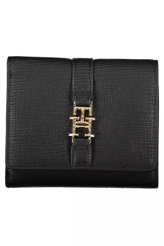 Elegant Black Polyethylene Trifold Wallet