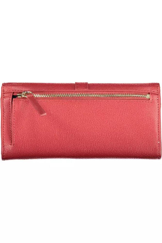 Chic Pink Polyethylene Wallet with Contrasting Details