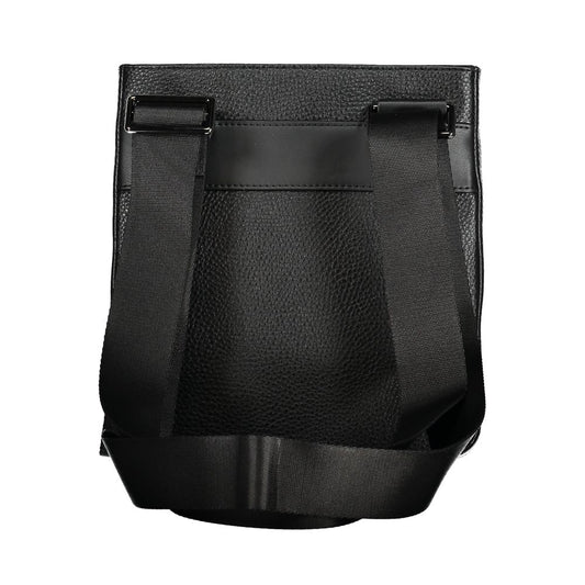 Sleek Black Shoulder Bag with Contrast Detailing