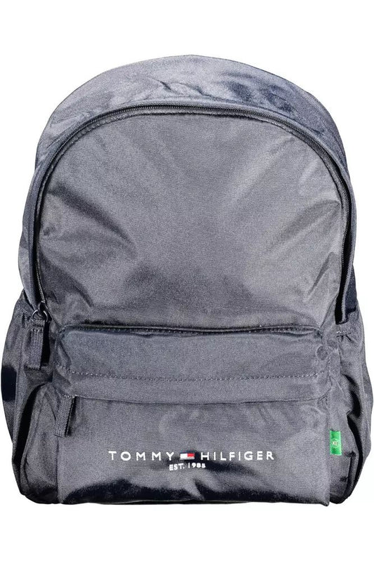 Sleek Blue Recycled Polyester Backpack