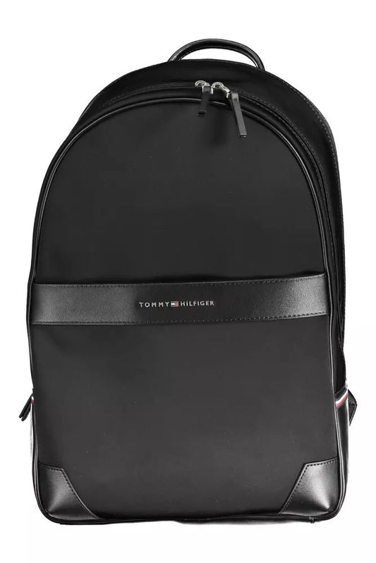 Sleek Urban Black Backpack with Contrasting Details