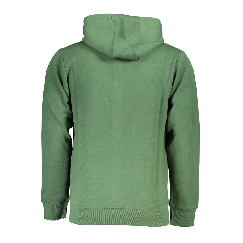 Chic Green Hooded Sweatshirt with Elegant Embroidery