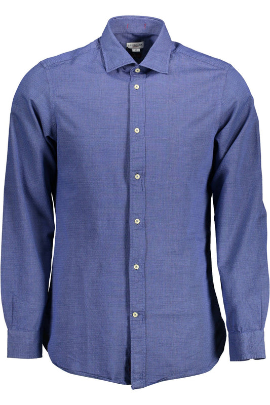 Slim Fit Cotton Dress Shirt with Embroidery