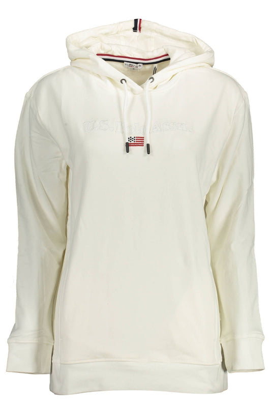 Chic White Hooded Sweatshirt with Embroidery