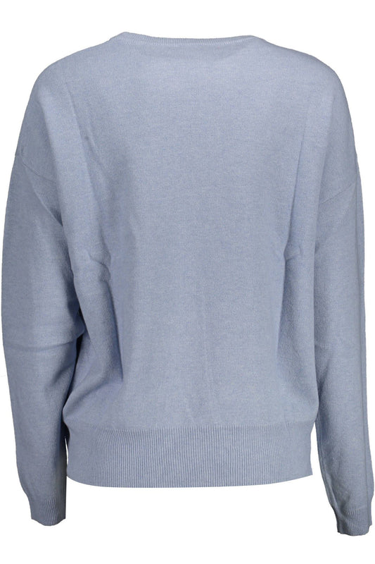 Elegant Light Blue Embroidered Sweater